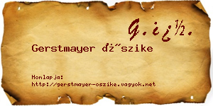 Gerstmayer Őszike névjegykártya